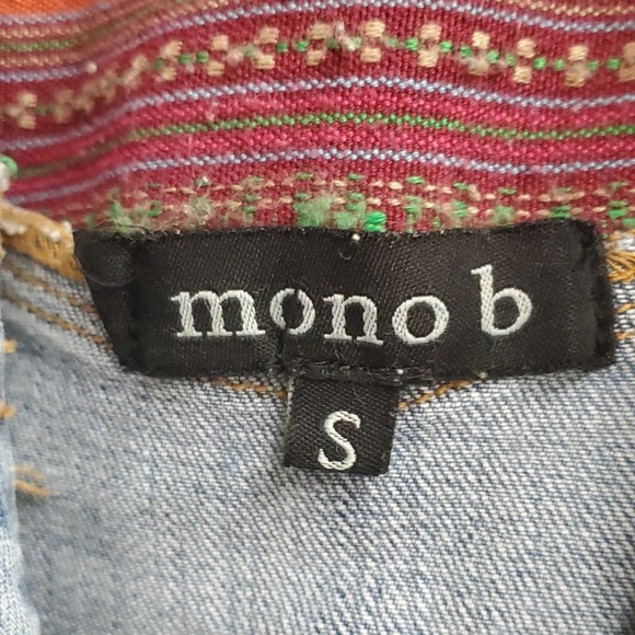 Rare Cozy Boho Distressed Beachy Hippie Denim Hoodie Jacket - Picture 3 of 6